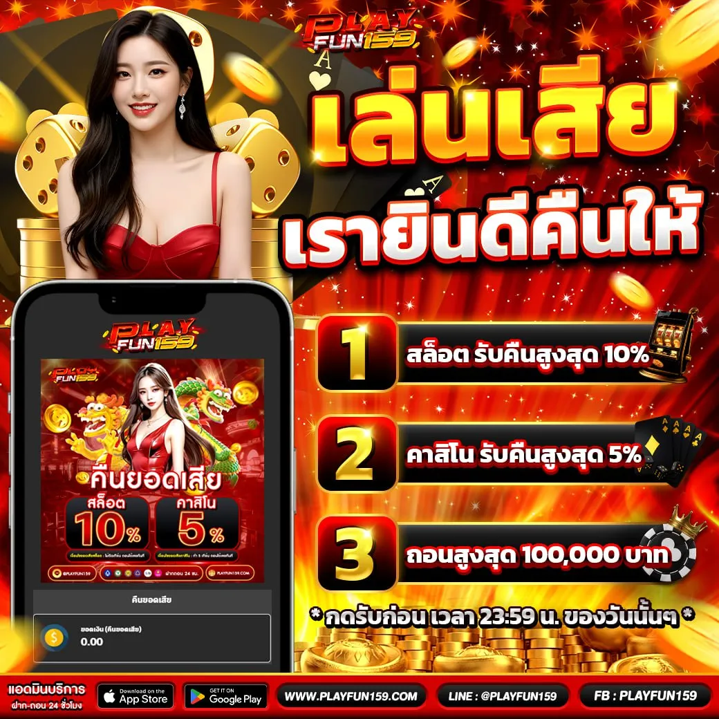 คืนยอดเสียสล็อต Flayfun159 เว็บตรงคาสิโนจ่ายจริง